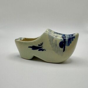 Vintage Delft Holland Handpainted Clog, Windmill, Blue And White